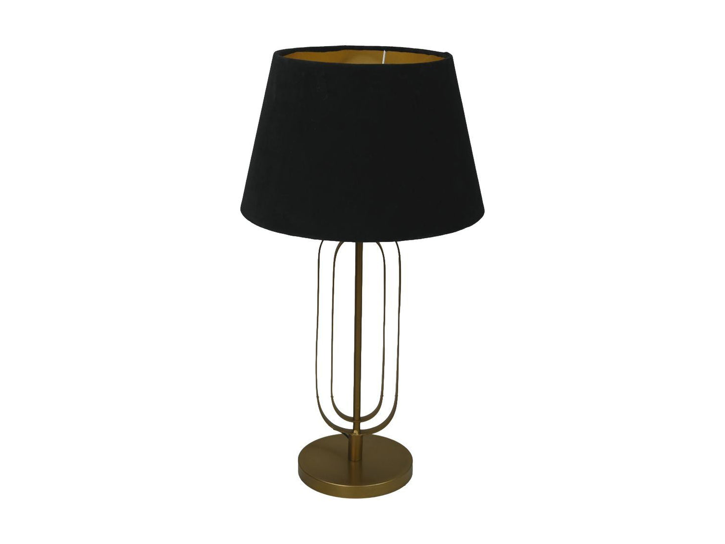 HSM Collection-Ronde Lampenkap Conisch-ø28-ø40x25-Zwart/Goud-Stof