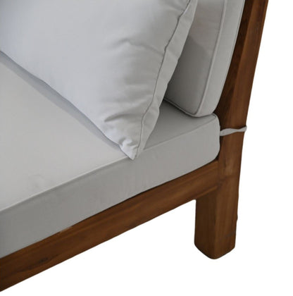HSM Collection-Tuin Lounge Set Aruba 5 Delig-168x252x64-Naturel/Wit-Teak/Stof