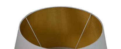 HSM Collection-Ronde Lampenkap Conisch-ø35-ø52x32-Wit/Goud-Katoen