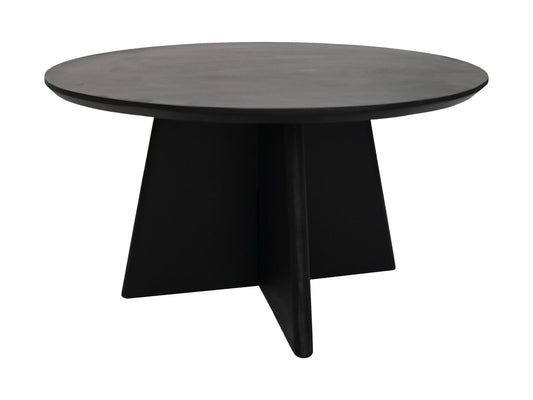HSM Collection-Ronde Salontafel Kruispoot-80x80x45-Zwart-Mango