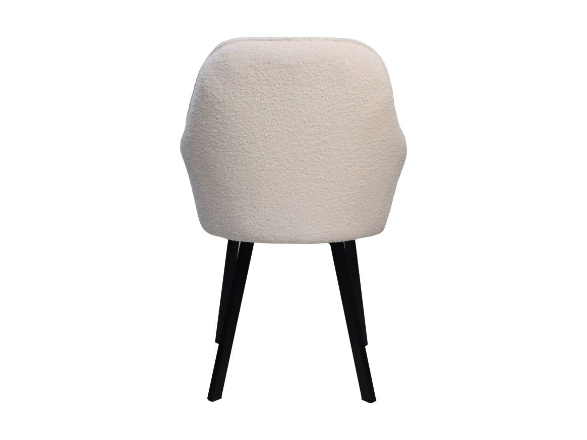 HSM Collection-Eetkamerstoel Demi S/2-60x54x82.5-Creme/Zwart-Stof/Metaal