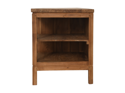 HSM Collection-Tv Meubel 2 Deur 2 Vak-135x52x42-Naturel-Rotan/Teak