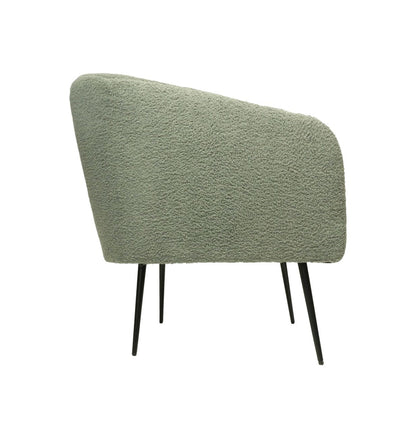 HSM Collection-Fauteuil Bouclé-77x68x83-Licht Grijs/Zwart-Stof/Metaal