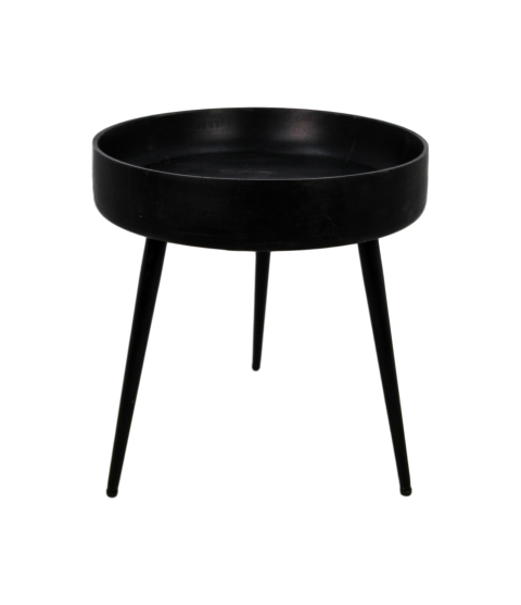 HSM Collection-Ronde Bijzettafel Ventura-ø40x42-Zwart-Mango/Metaal