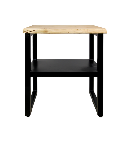 HSM Collection-Wandtafel Soho-60x45x75-Naturel/Zwart-Acacia/Metaal