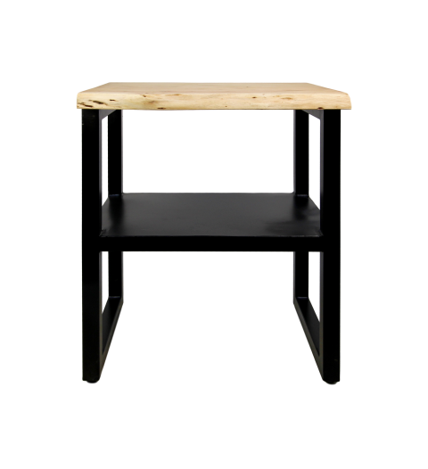 HSM Collection-Wandtafel Soho-60x45x75-Naturel/Zwart-Acacia/Metaal