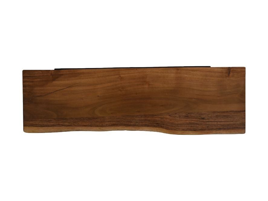 HSM Collection-Wandplank Live Edge -70x20x4-Naturel/Zwart-Acacia/Metaal