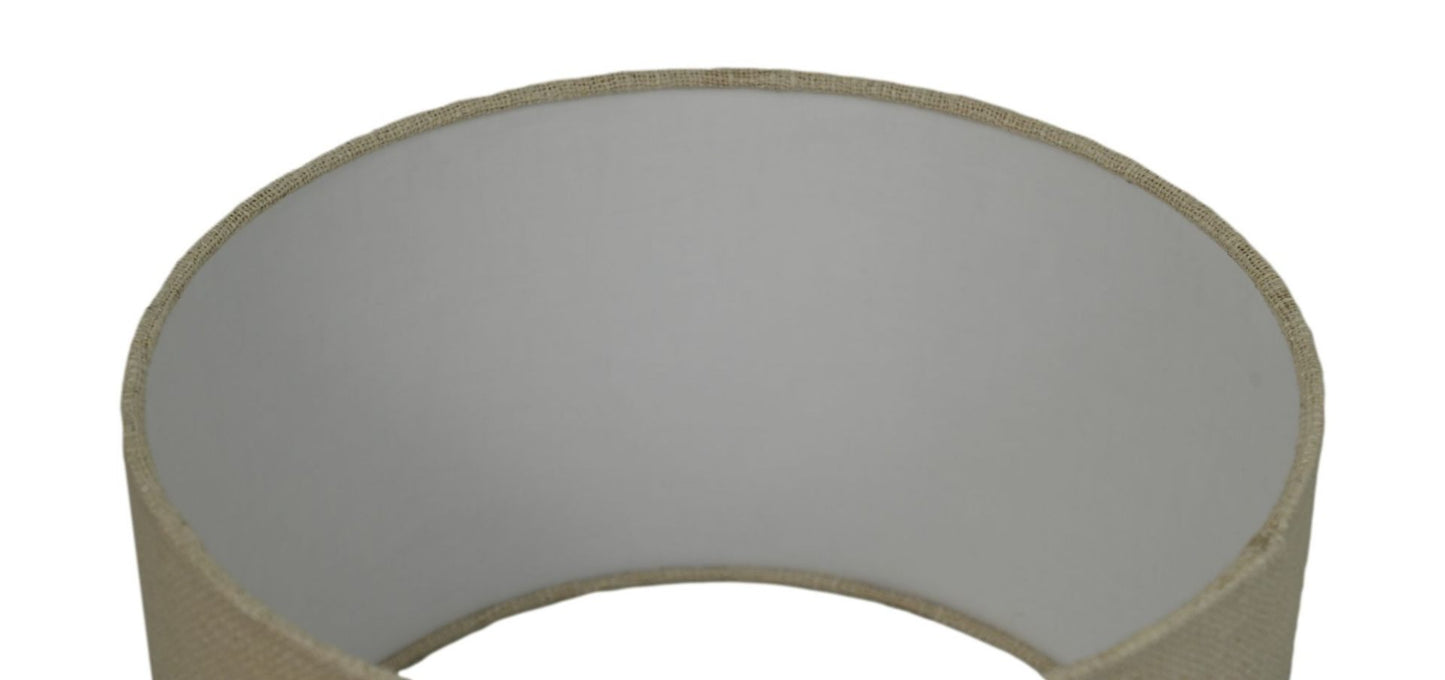 HSM Collection-Ronde Lampenkap-ø32x20-Wit-Jute/Wol