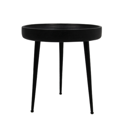 HSM Collection-Ronde Bijzettafel Ventura-ø40x42-Zwart-Mango/Metaal