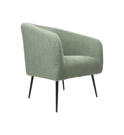 HSM Collection-Fauteuil Bouclé-77x68x83-Licht Grijs/Zwart-Stof/Metaal