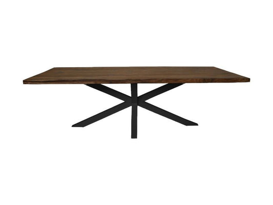 HSM Collection -Rechthoekige eettafel tuin - 220x100x76 - Naturel/zwart - Teak/m