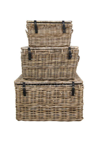 HSM Collection-Opbergmand S/3 -90x56x55 / 76x48x45 / 62x38x37-Grijs-Koboo