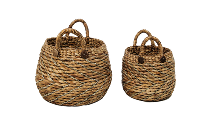 HSM Collection-Mandenset S/2-ø40x42/ø30x36-Naturel-Waterhyacint