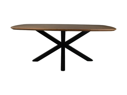 HSM Collection -Ovale tafel Santorini - 200x100x76 - Naturel/zwart - Acacia/meta