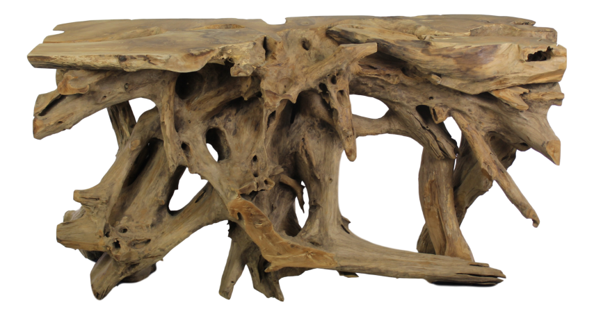 HSM Collection-Wandtafel Teak Root-150x40x80-Naturel-Teak