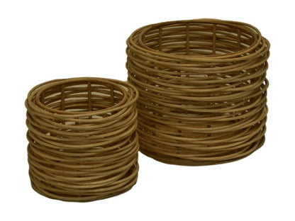 HSM Collection-Mandenset S/2- ø36X30/ ø50X40-Naturel-Rotan