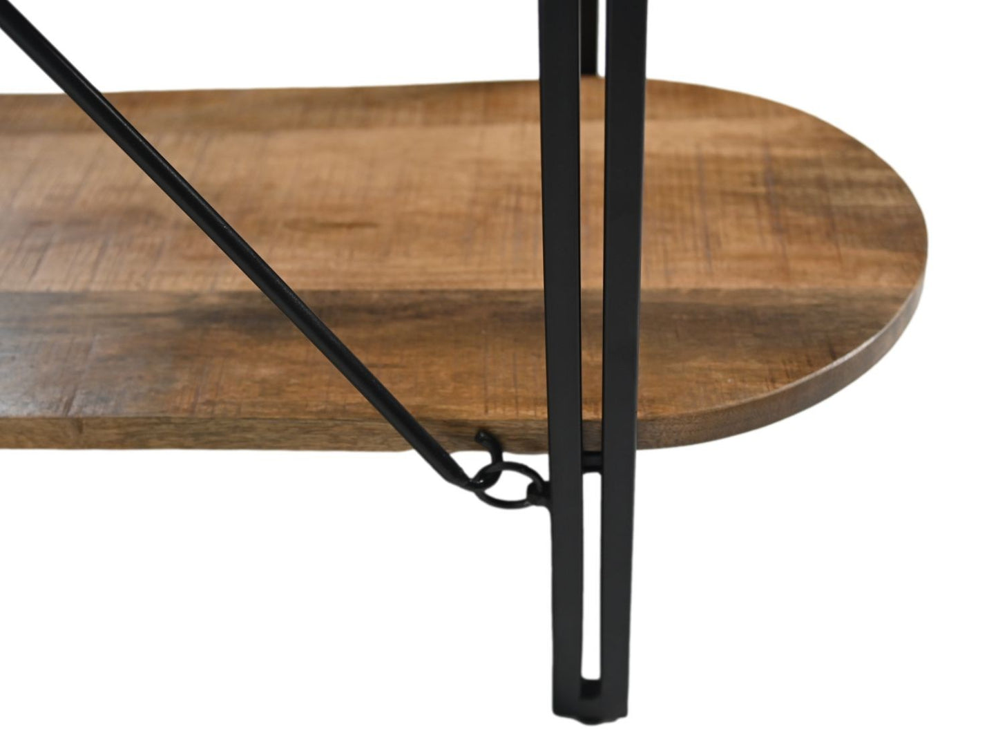 HSM Collection-Wandkast Met 4 Planken-130x39x140-Naturel/Zwart-Mango/Metaal