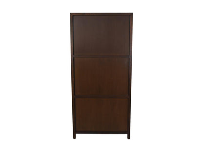 HSM Collection-Wandkast Met 5 Vakken R-100x42x215-Bruin-Teak Fineer