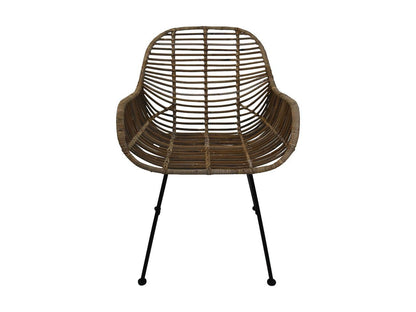 HSM Collection-Eetkamerstoel Wendi Rotan S/2-59x63x83-Naturel/grijs/zwart-Rotan/kobo/metaal