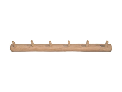 HSM Collection-Wandkapstok 6 Haken S/6-90x7x10-Naturel-Teak