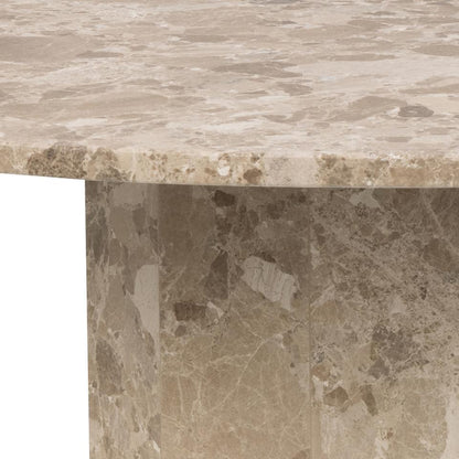 HSM Collection-Ronde Eettafel Sofia-ø130x75-Wit-Travertine