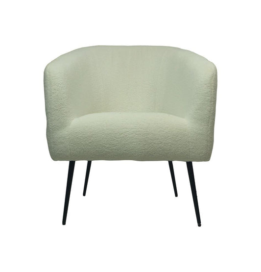 HSM Collection-Fauteuil Bouclé-77x68x83-Wit/Zwart-Stof/Metaal