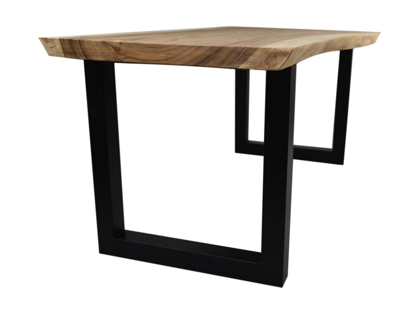 HSM Collection-Rechthoekige Eettafel-270x90/100x75-Naturel/Zwart-Munggur/Metaal