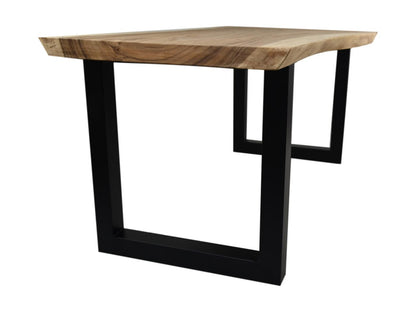 HSM Collection-Rechthoekige Eettafel-270x90/100x75-Naturel/Zwart-Munggur/Metaal
