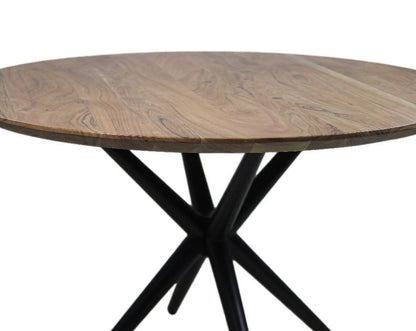 HSM Collection-Ronde Eettafel Zurich-ø120x76-Naturel/Zwart-Acacia/Metaal