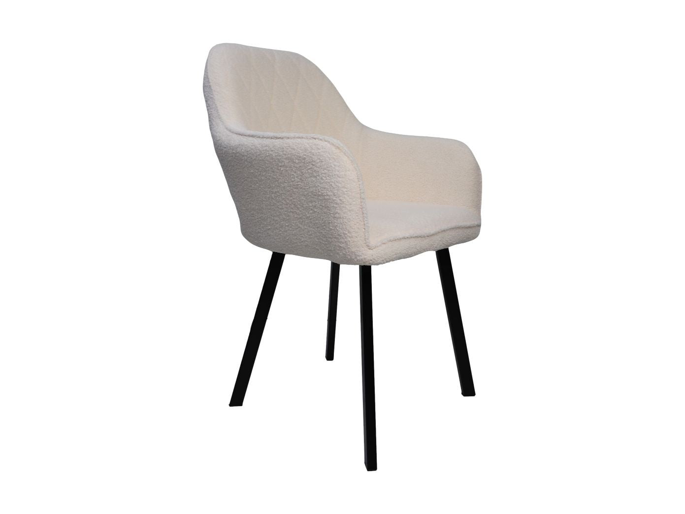 HSM Collection-Eetkamerstoel Demi S/2-60x54x82.5-Creme/Zwart-Stof/Metaal