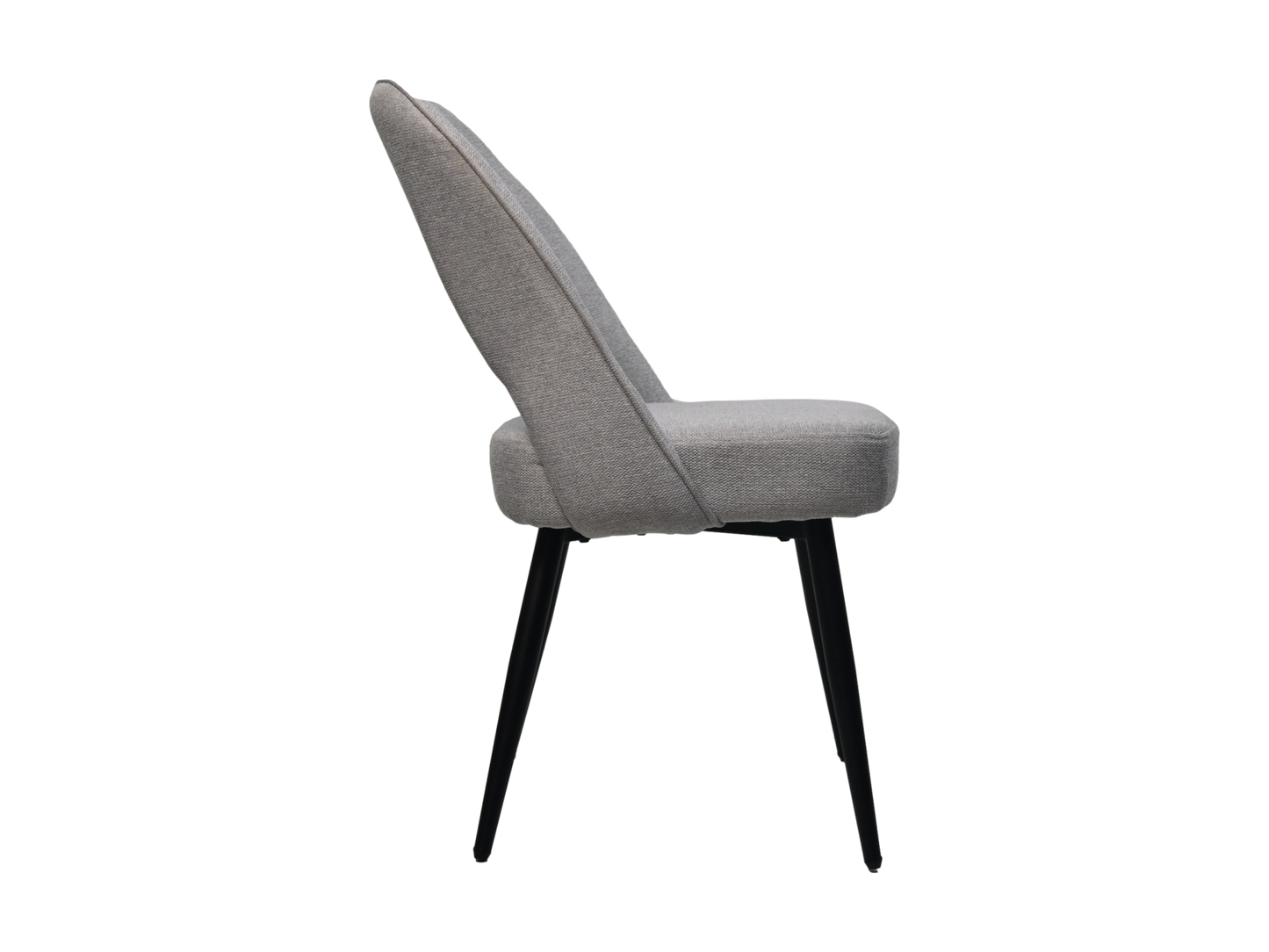 HSM Collection-Eetkamerstoel Jenna S/2-62x54x87-Licht Grijs/Zwart-Katoen/Metaal