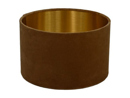 HSM Collection-Ronde Lampenkap-ø32x20-Beige/Goud-Stof