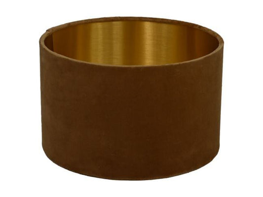 HSM Collection-Ronde Lampenkap-ø32x20-Beige/Goud-Stof