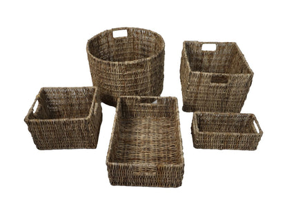 HSM Collection-Mandenset S/5-ø47x30-Naturel-Bananenblad