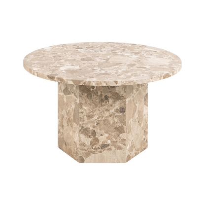 HSM Collection-Ronde Salontafel Sofia-ø60x42-Wit-Travertine