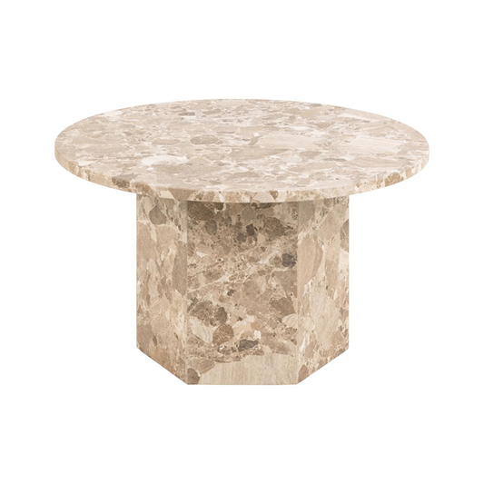HSM Collection-Ronde Salontafel Sofia-ø60x42-Wit-Travertine