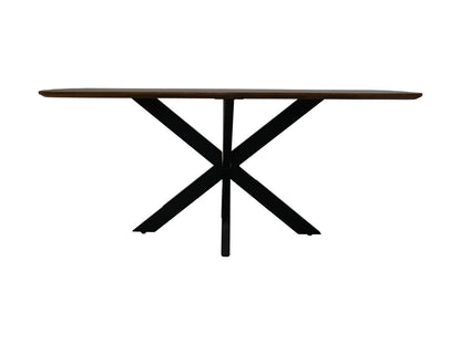 HSM Collection-Danish Eettafel-220x110x76-Naturel/Zwart-Mango/Metaal