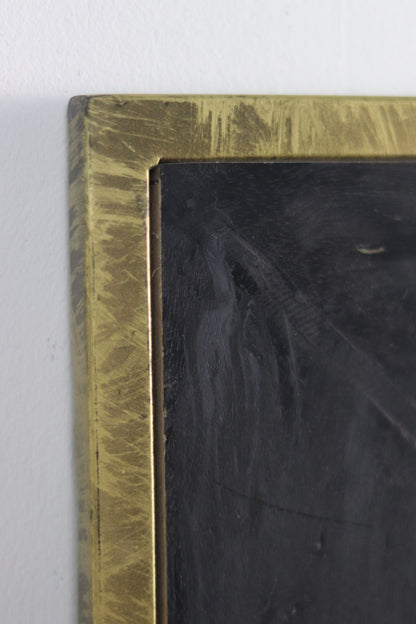 HSM Collection-Vierkante Spiegel-90x1,5x90-Zwart/Goud-Teak