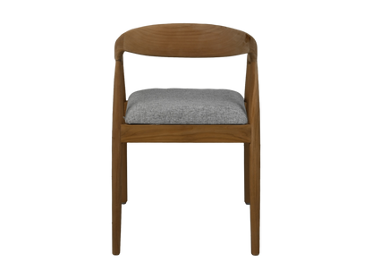 HSM Collection-Eetkamerstoel Modena + zitting-55x41x78-Naturel/Grijs-Teak/Stof