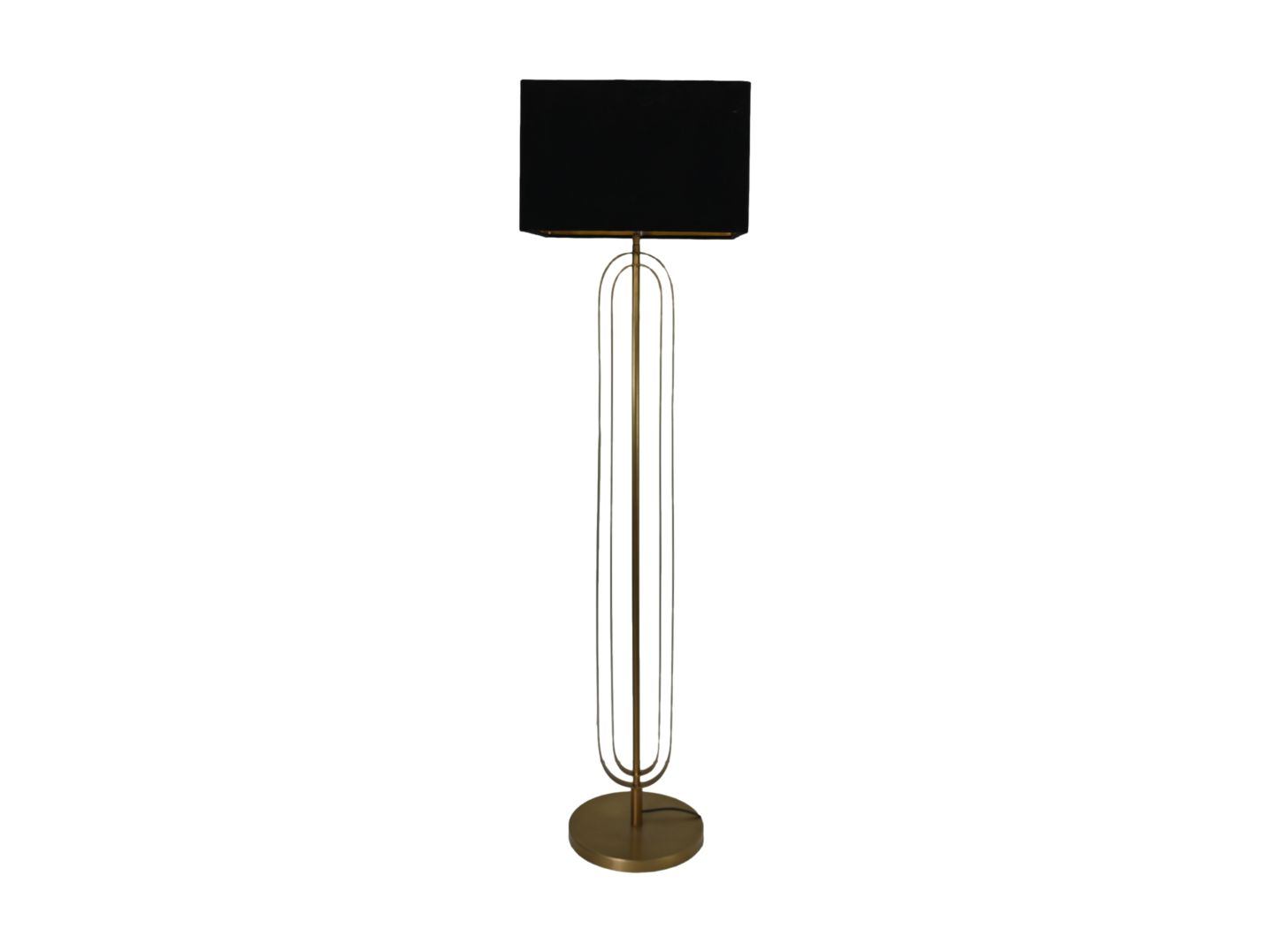 HSM Collection-Vierkante Lampenkap-42x42x28-Zwart/Goud-Stof