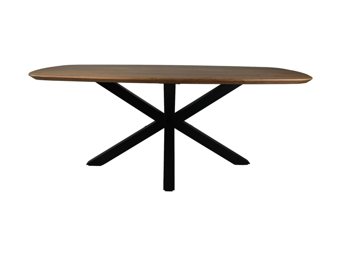 HSM Collection -Ovale tafel Santorini - 220x100x76 - Naturel/zwart - Acacia/meta