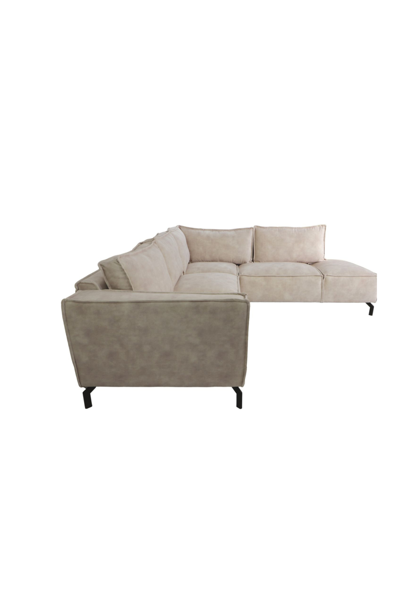 HSM Collection-Hoek Loungebank Rechts Morgan 01-261x248x88-Naturel/Zwart-Stof/Metaal