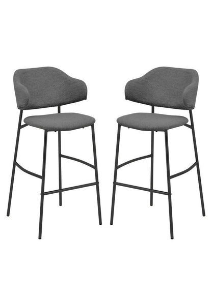 HSM Collection-Barstoel Tracy S/2-50*55*95-Grijs/Zwart-Stof/Metaal