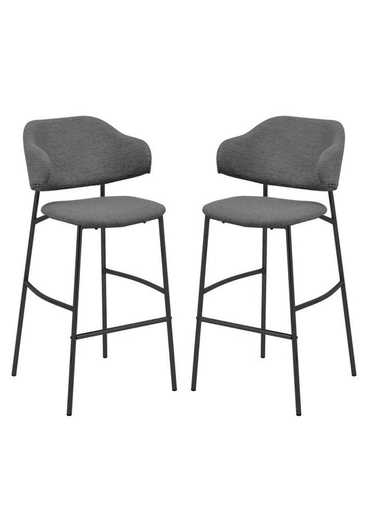 HSM Collection-Barstoel Tracy S/2-50*55*95-Grijs/Zwart-Stof/Metaal