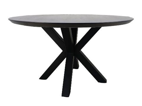 HSM Collection-Ronde Eettafel Zurich-ø140x76-Zwart-Mango/Metaal
