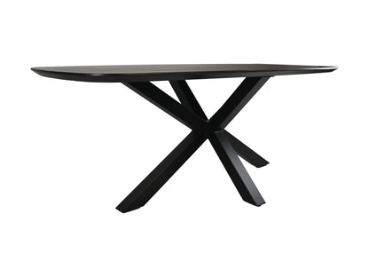 HSM Collection -Ovale tafel Santorini - 200x100x76 - Zwart- Mangohout/metaal