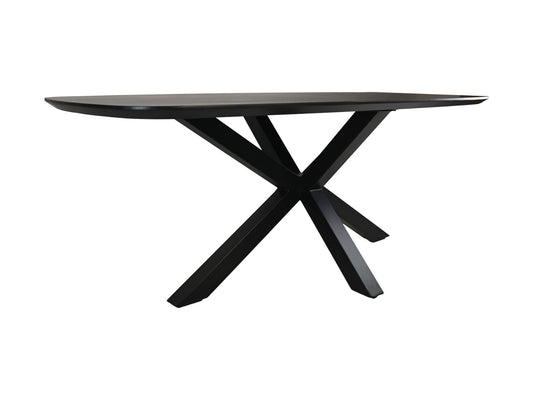 HSM Collection -Ovale tafel Santorini - 200x100x76 - Zwart- Mangohout/metaal