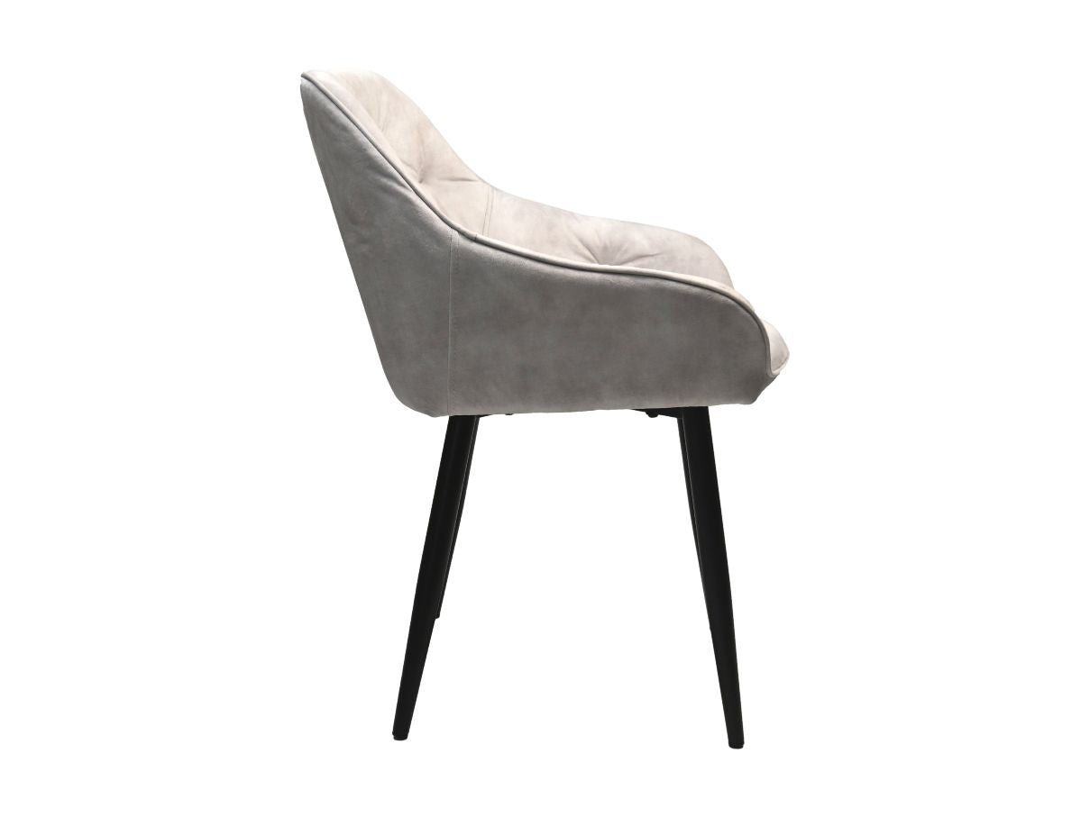 HSM Collection-Eetkamerstoel Liverpool S/2-56x61x79-Beige/Zwart-Stof/Metaal