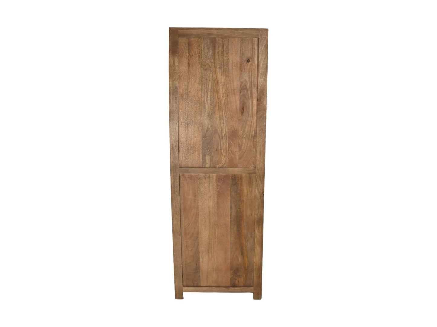HSM Collection-Vitrinekast 1 Deur Links-60x40x180-Naturel-Mango/Glas