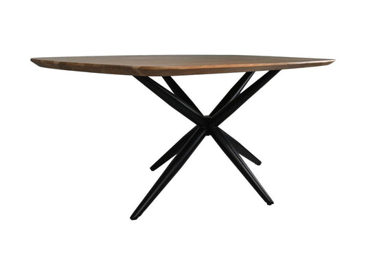 HSM Collection-Danish Ovale Eettafel-2-220x100x76-Naturel/Zwart-Acacia/Metaal